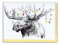 Merry Christmas Moose Art Card