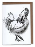 Silkie Rooster Art Card