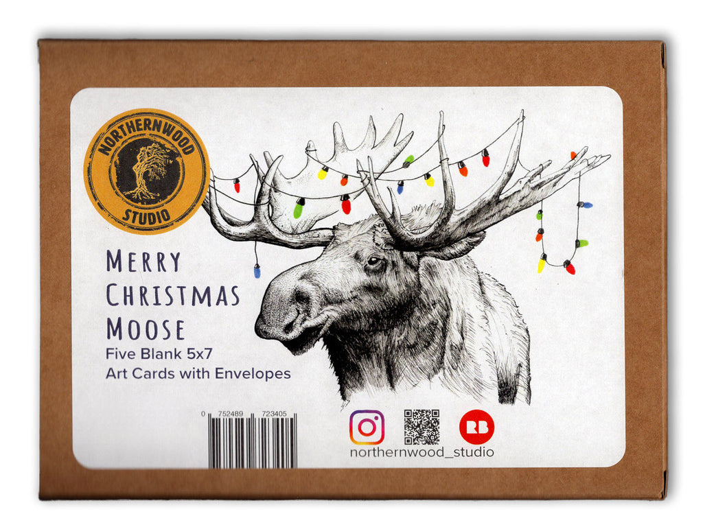 Merry Christmas Moose Card pack