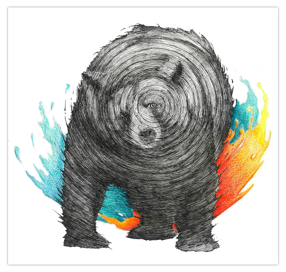 Shaking Bear Art Print
