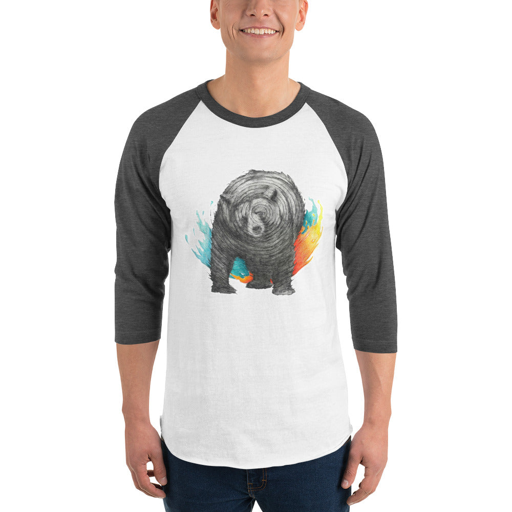 Shaking Bear 3/4 sleeve raglan shirt