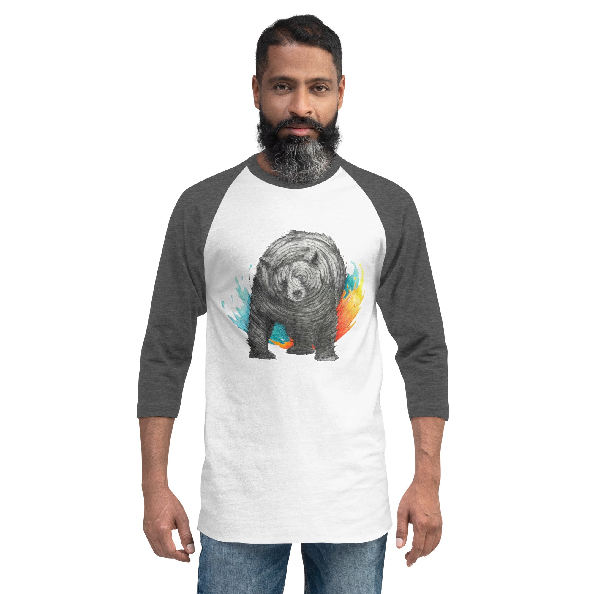 Shaking Bear 3/4 sleeve raglan shirt